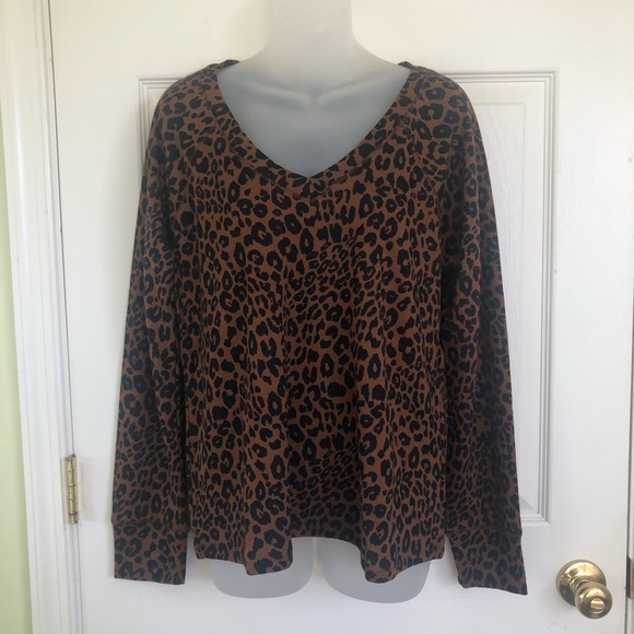 Sanctuary Leopard-print V-neckline knit sweater NWT - Picture 4 of 7